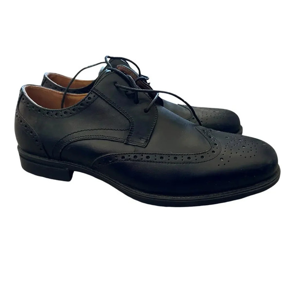 Florsheim Comfortech Ortholite Black Leather Medfield Wingtip Oxford Shoes 11eee - Picture 1 of 7